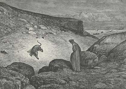 L'incontro di Dante con la lonza nella incisione di Gustave Doré