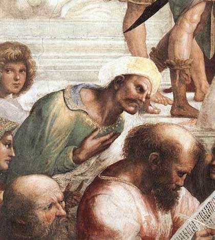 Averroè nella Scuola di Atene di Raffaello