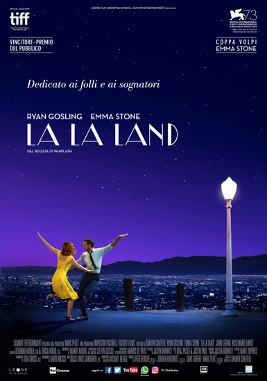 Il poster italiano del film LA LA LAND Il poster italiano del film LA LA LAND