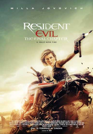 il poster italiano del film RESIDENT EVIL: FINAL CHAPTER