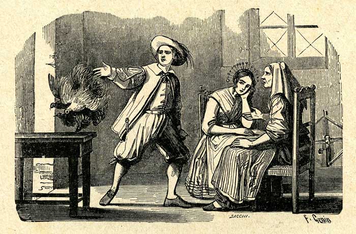 I Promessi Sposi, Renzo e Lucia illustrati da Gonin - Prima rappresentazione grafica del personaggio in assoluto I Promessi Sposi, Renzo e Lucia illustrati da Gonin - Prima rappresentazione grafica del personaggio in assoluto