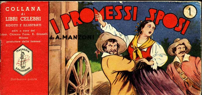 La copertina della versione Magnesia San Pellegrino de I Promessi Sposi