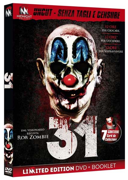 La cover del DVD del film 31 di Rob Zombie La cover del DVD di 31 il nuovo film horror di Rob Zombie