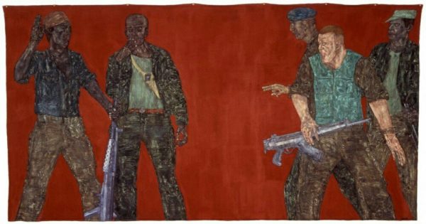 Mercenaries IV, 1980, acrilico su tela 582 x 305 cm. di Leon Golub (1922-2004), protagonista di una delle mostre di arte contemporanea alla Fondazione Prada. Mercenaries IV, 1980, acrilico su tela 582 x 305 cm. di Leon Golub (1922-2004), protagonista di una delle mostre di arte contemporanea alla Fondazione Prada.