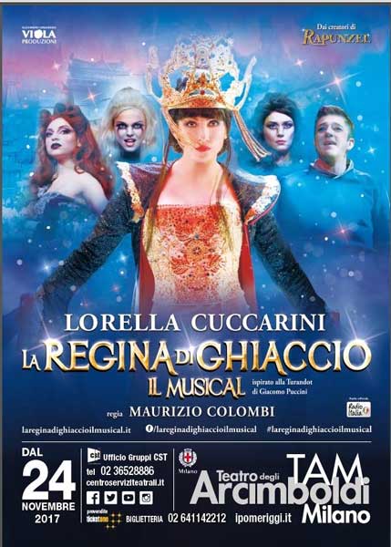 la locandina milanese del musical La Regina di Ghiaccio la locandina milanese del musical La Regina di Ghiaccio