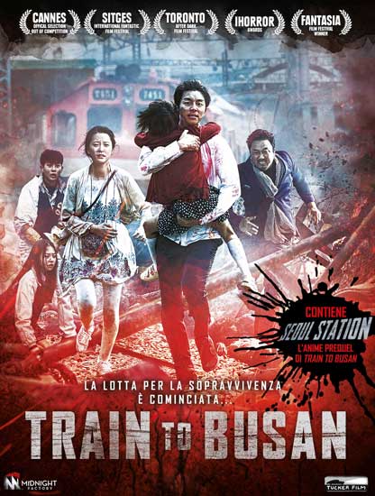 la cover di Train to Busan il DVD che contiene il film d'animazione Seoul Station la cover di Train to Busan il DVD che contiene il film Seoul Station