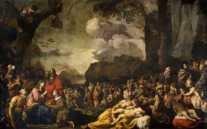 Luigi Miradori detto Genovesino, Moltiplicazione dei pani e dei pesci, 1647 - Tela, cm 477 x 764 - Cremona, Palazzo Comunale genovesino - Moltiplicazione dei pani e dei pesci, 1647