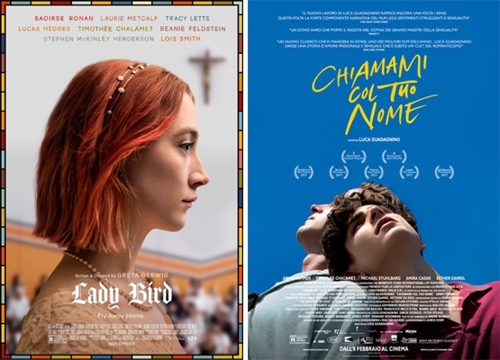 Poster film in lingua originale Lady Bird + Chiamami col tuo nome