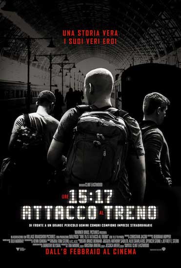 la locandina italiana del film Ore 15:17 - Attacco al Treno la locandina italiana del film Ore 15:17 - Attacco al Treno