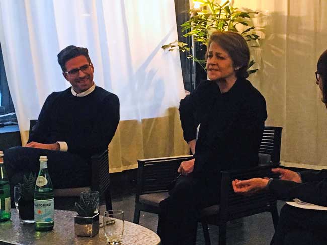 Il regista Andrea Pallaoro e l’attrice Charlotte Rampling alla presentazione milanese del film Hannah © MaSeDomani Il regista Andrea Pallaoro e l’attrice Charlotte Rampling alla presentazione milanese del film Hannah © MaSeDomani
