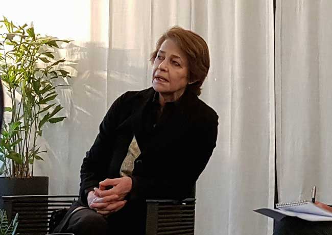 L’attrice Charlotte Rampling alla presentazione milanese del film Hannah © MaSeDomani L’attrice Charlotte Rampling alla presentazione milanese del film Hannah © MaSeDomani