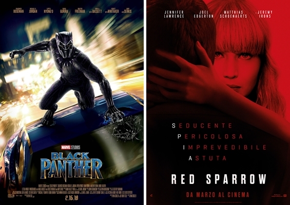 Poster film in lingua originale Black Panther + Red Sparrow Poster film in lingua originale Black Panther + Red Sparrow