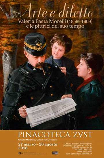 il manifesto della mostra Arte e Diletto che ritrae la famiglia Morelli (Enrico, Valerio e la pittrice), 1898 ca. il manifesto della mostra Arte e Diletto