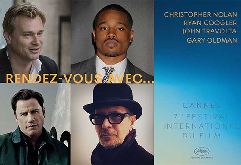 Crédits photos: Christopher Nolan © Melinda Sue Gordon photo courtesy of Warner Bros. Pictures Ryan Coogler © Jeffrey Mayer/ WireImage / Getty Images Gary Oldman © DR John Travolta © DR Gli ospiti più attesi a Cannes 2018: Christopher Nolan, Ryan Coogler, John Travolta et Gary Oldman - Photo courtesy of FDC