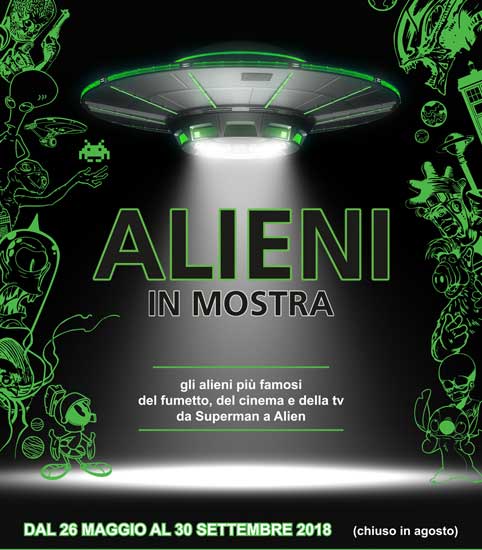 La locandina della mostra Alieni al museo WOW Spazio Fumetto La locandina della mostra Alieni al museo WOW Spazio Fumetto