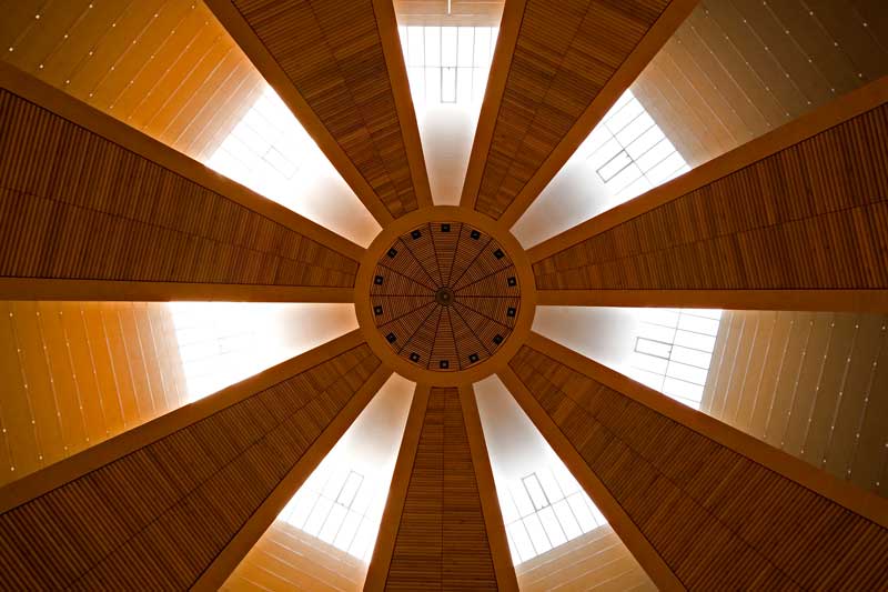 Chiesa del Santo Volto Torino, Italia Soffitto della chiesa 2001-06 Fotografia Enrico Cano Mario Botta Spazio Sacro - chiesa del Santo Volto Torino - Foto Enrico Cano