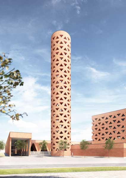 Moschea Yinchuan, Repubblica Popolare Cinese 2016- in fase di progettazione - Render Marco Mornata (Mario Botta Architetti) Mario Botta. Spazio Sacro -Moschea Yinchuan, Repubblica Popolare Cinese 2016- in fase di progettazione Render Marco Mornata (Mario Botta Architetti)