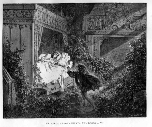 la Bella Addormentata illustrata da gustave Doré el 1882 (ed. ITA 1884)