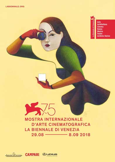 Il poster ufficiale di Venezia 75 realizzato dall'illustratore Lorenzo Mattotti. Un clic per visitare il sito della Mostra Il poster ufficiale di Venezia 75 di Lorenzo Mattotti