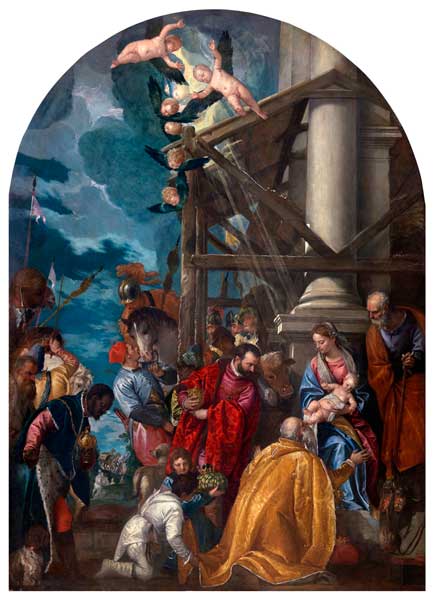 Paolo Caliari detto il Veronese (Verona 1538 – Venezia 1588), Adorazione dei Magi, Olio su tela, cm 320 x 234, Vicenza, chiesa di Santa Corona Adorazione dei Magi di Paolo Veronese
