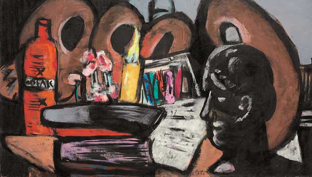 Max Beckmann, Natura morta con tavolozze
