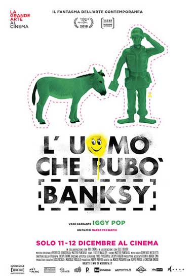 La locandina del film L’uomo che rubò Bansky La locandina del film L’uomo che rubò Bansky
