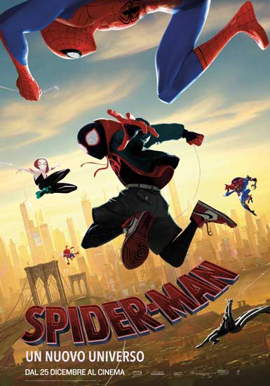 La locandina italiana del film Spider-Man: un nuovo universo La locandina italiana del film Spider-Man: un nuovo universo