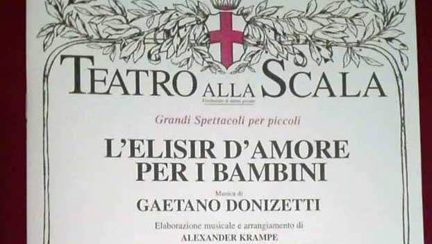 L’elisir d’amore per bambini alla Scala di Milano - dettaglio locandina