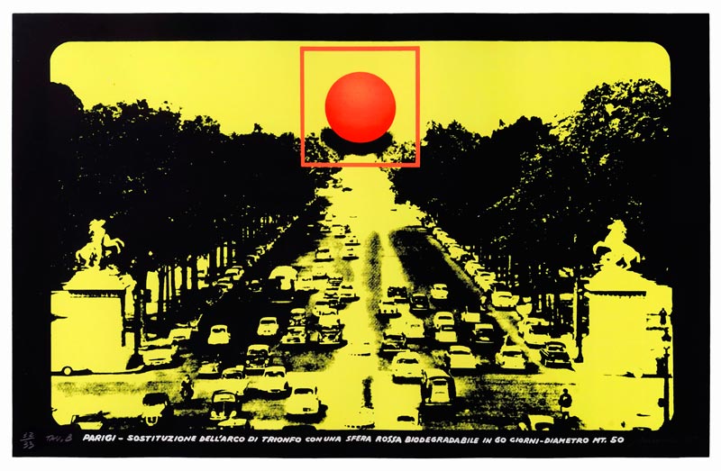 in mostra a REALITY 80 - Filippo Panseca, Progetto per monumento biodegradabile, 1976, tela emulsionata e smalto REALITY 80 - Filippo Panseca, Progetto per monumento biodegradabile, 1976