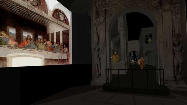 Leonardo mai visto: Rendering proiezione multimediale Progetto di Culturanuova s.r.l. - Massimo Chimenti