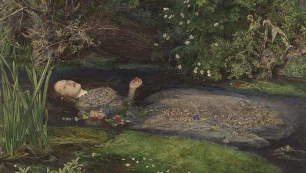Preraffaelliti Amore e desiderio_Millais_dettaglio Ofelia_icona