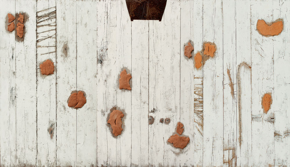 La stanza per le parole, 2011 terracotta, lamiera su tavola, 170 x 300 cm © Pier Daniele La Rocca 2019 - Foto Franco Zannini Pier Daniele La Rocca, La stanza per le parole - Foto di Franco Zannini
