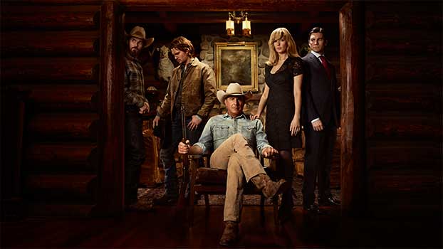 Kevin Costner e il cast di YELLOWSTONE